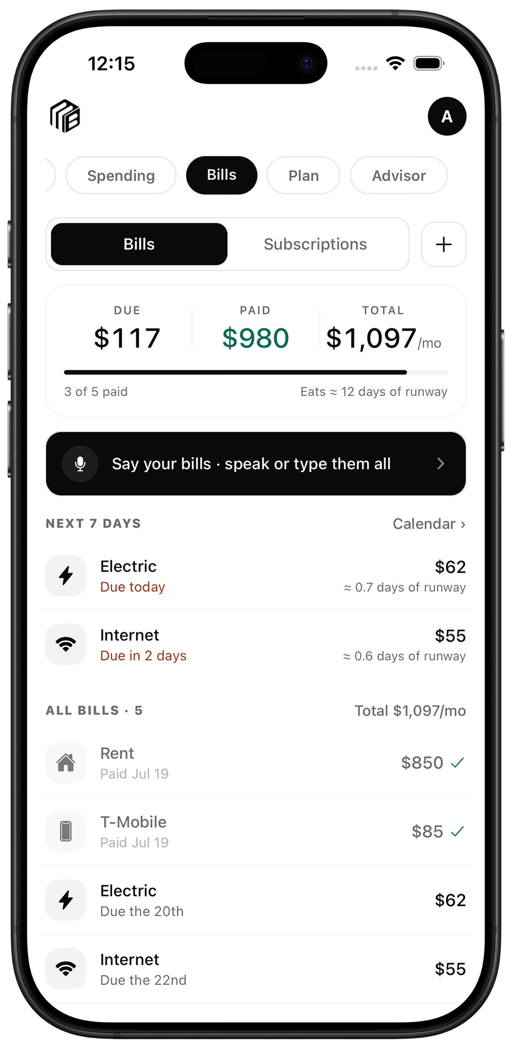 Monbark bills priced in days of runway